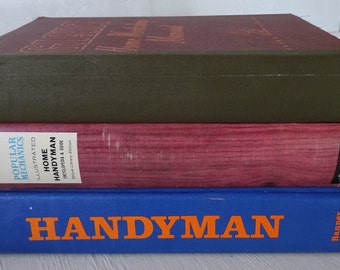 Vintage Handyman Book Stack: 1950s DIY Home Improvement, Illustrated