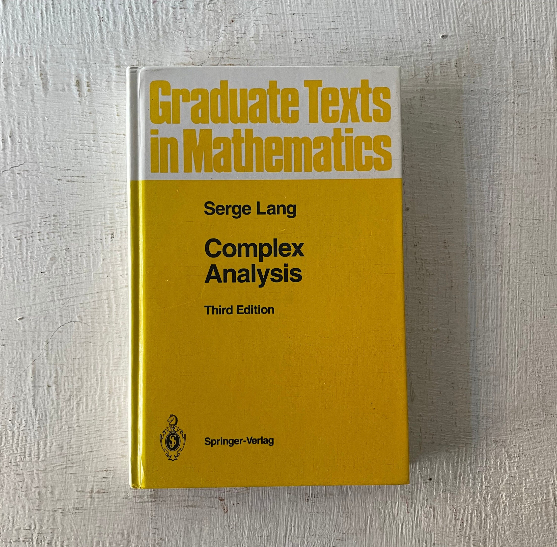 Vintage Textbook, Complex Analysis, Serge Lang, 1993, Springer Verlag, Free Shipping, From Diz Has Neat Stuff - Etsy Vintage Textbook, Complex Analysis, Serge Lang, 1993, Springer Verlag, Free Shipping, From Diz Has Neat Stuff - Etsy