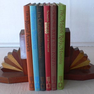 vintage book set, National Geographic books, 6 volumes, 1970&#39;s decor, illustrated, free shipping, from Diz Has Neat Stuff