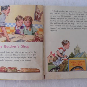 vintage children's book, Let's Go Shopping, 1940, Picture Book, London, free shipping, from Diz Has Neat Stuff image 5