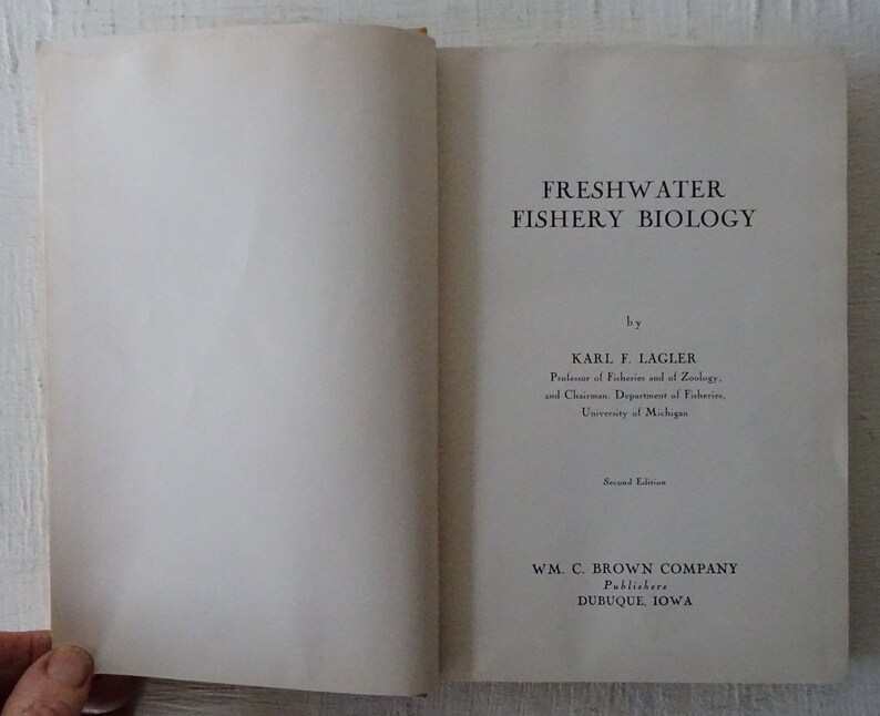 Vintage Book Freshwater Fishery Biology Karl Lagler 1956 Etsy