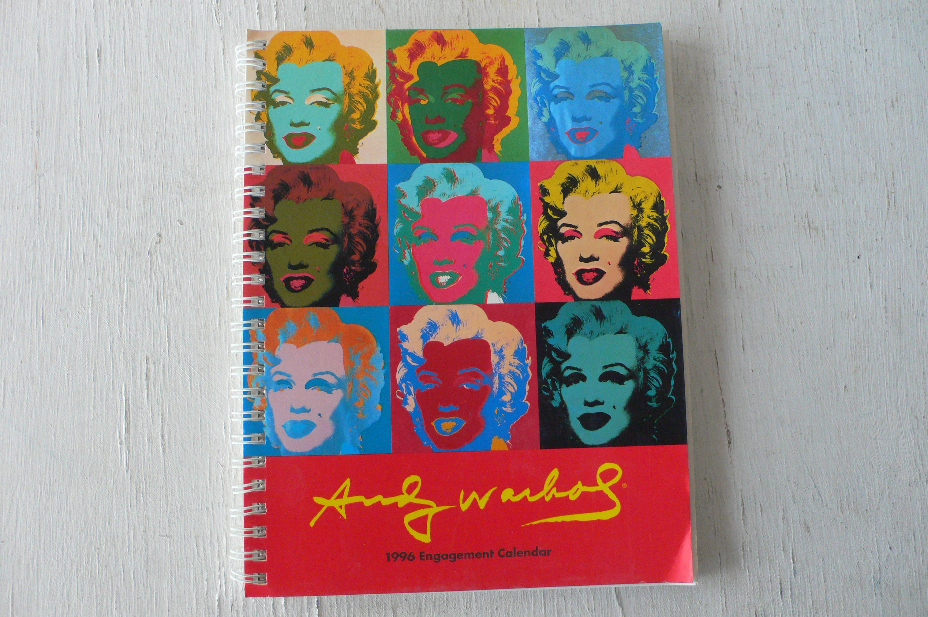 Calendrier vintage Andy Warhol 1996 engagement collection Etsy