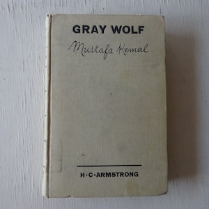 vintage book, Gray Wolf, Mustafa Kemal, by H C Armstrong, 1933, Turkish Dictator, rare collectible, free shipping, from Diz has Neat Stuff