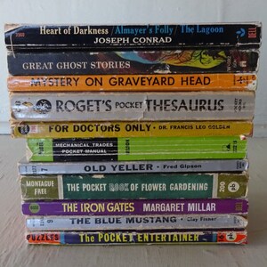 vintage paperbacks, instant collection, 10 books, classic novels, ghosts, humor, science, 1943 - 1964, free shipping, from Diz Has Neat Stu