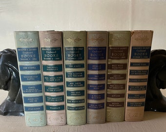 vintage book set, Reader's Digest Condensed Books, 1950's - 1960's, 6 volumes, illustrated, free shipping, from Diz Has Neat Stuff