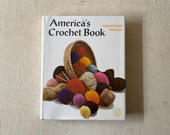 Libro de crochet vintage de Estados Unidos, 1972, tapa dura ilustrada