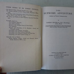 vintage book, The Supreme Adventure, Robert Crookall, 1961, Psychic Communications, dust jacket, free shipping, from Diz Has Neat Stuff image 6