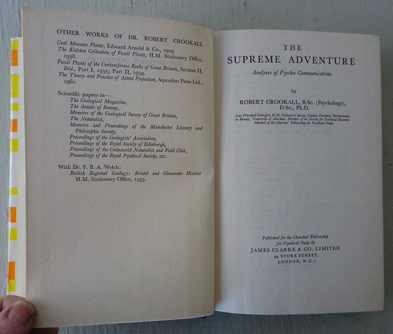 vintage book, The Supreme Adventure, Robert Crookall, 1961, Psychic Communications, dust jacket, free shipping, from Diz Has Neat Stuff image 6