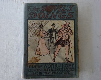 antique book, The Devil's Doings, Lilian Heath, 1905, illustrated, free shipping from Diz Has Neat Stuff