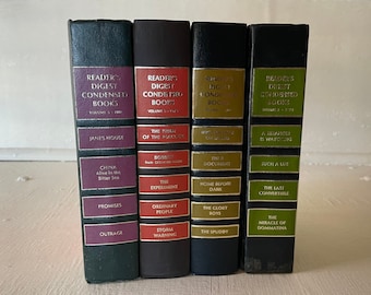 vintage book set, Reader's Digest Condensed Books, 1970's, 4 volumes, illustrated, free shipping, from Diz Has Neat Stuff