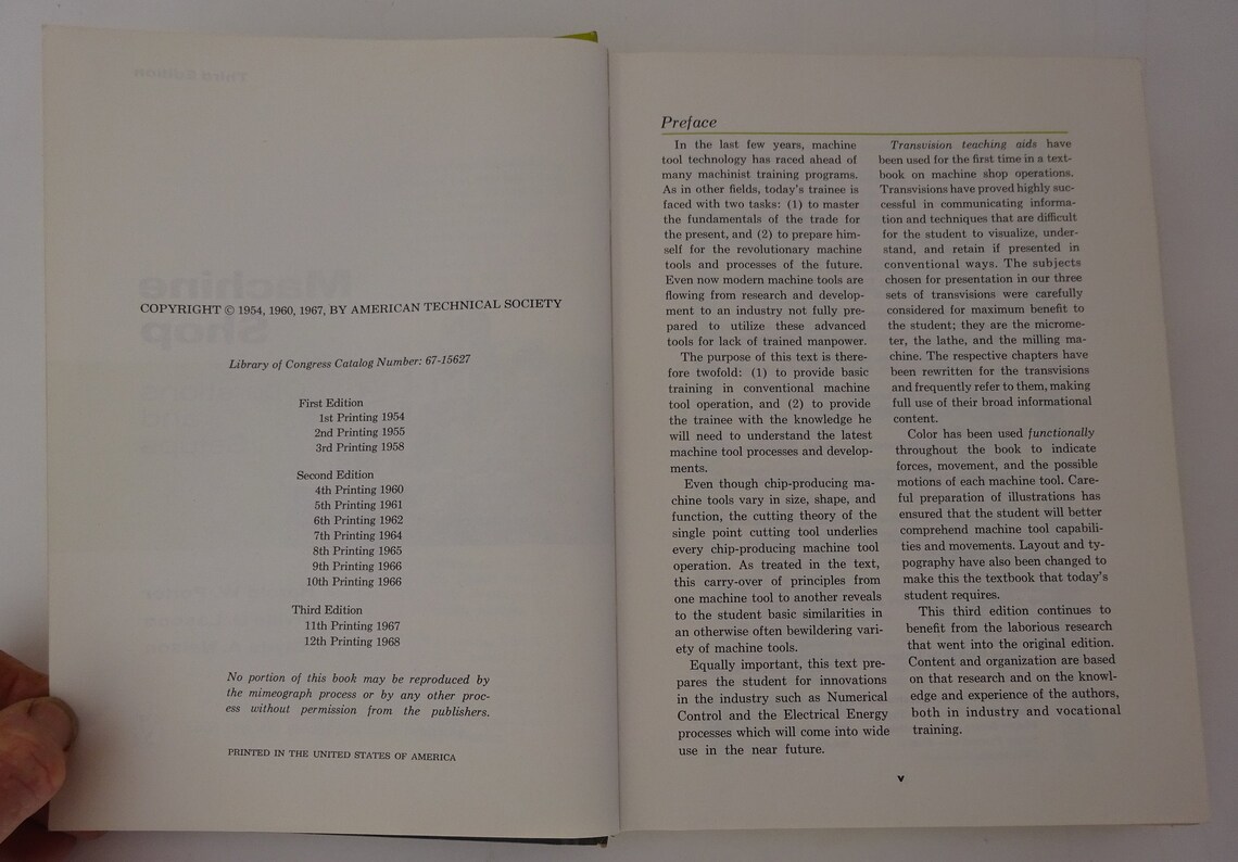Vintage Textbook Machine Shop Operations and Setups Porter Etsy