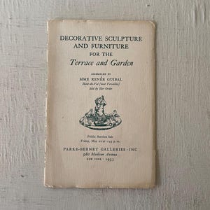 vintage auction catalog, Decorative Sculpture and Furniture for the Terrace and Garden, 1953, Parke-Bernet galleries, from Diz has Neat Stuf