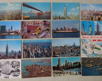 vintage post cards, New York City, Hotels, NYC souvenirs, instant collection, 46 cards, free shipping, from Diz Has Neat Stuff