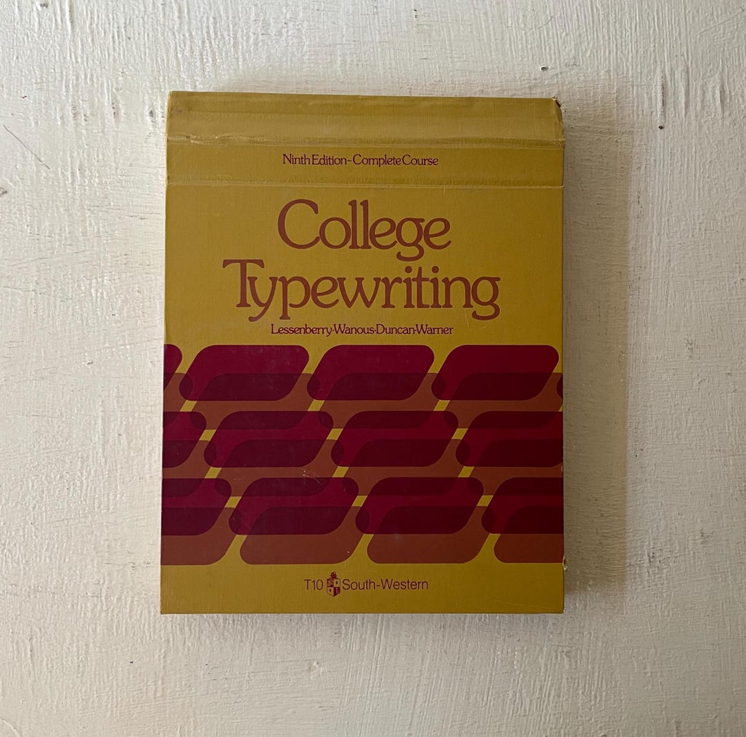 Type Writing Textbook Vintage College Typewriting Textbook - 1975 Southwestern Edition - Etsy