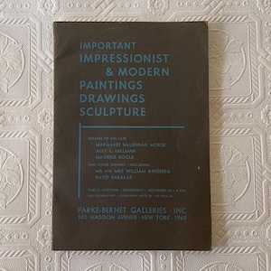 vintage auction catalog, Important Impressionist & Modern Paintings Drawings and Sculpture, 1968, Parke-Bernet from Diz has Neat Stuf