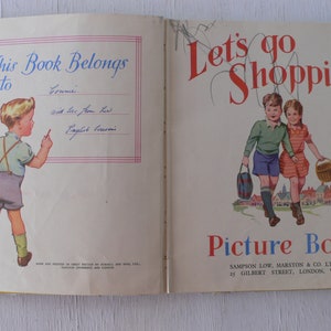 vintage children's book, Let's Go Shopping, 1940, Picture Book, London, free shipping, from Diz Has Neat Stuff image 4