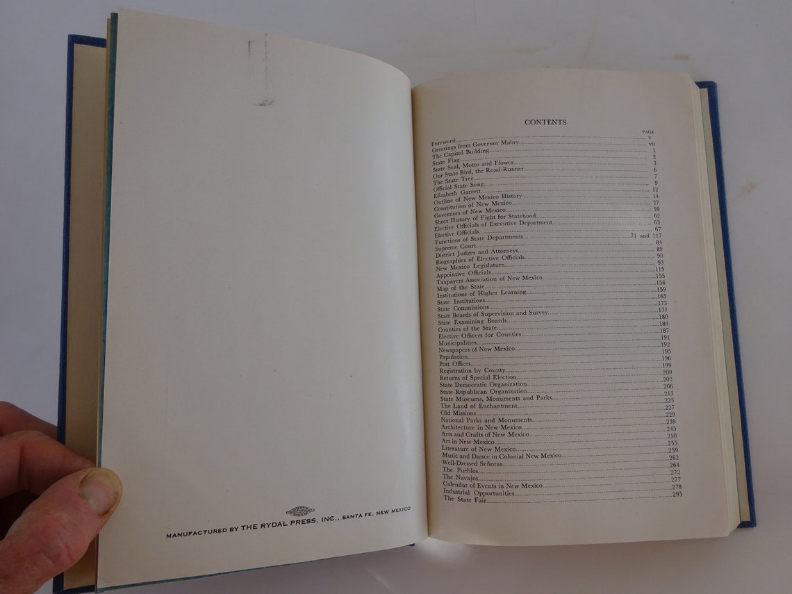Vintage book New Mexico Blue Book 1949 1959 Alicia Romero Etsy