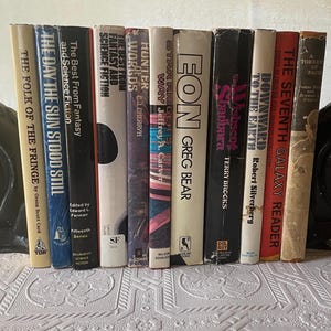 vintage books, 11 Science Fiction grouping, 1970&#39;s, dust jackets, book club editions, from Diz Has Neat Stuff