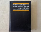 Vintage Mathematics Textbook: Business Analysis, 1969 Edition