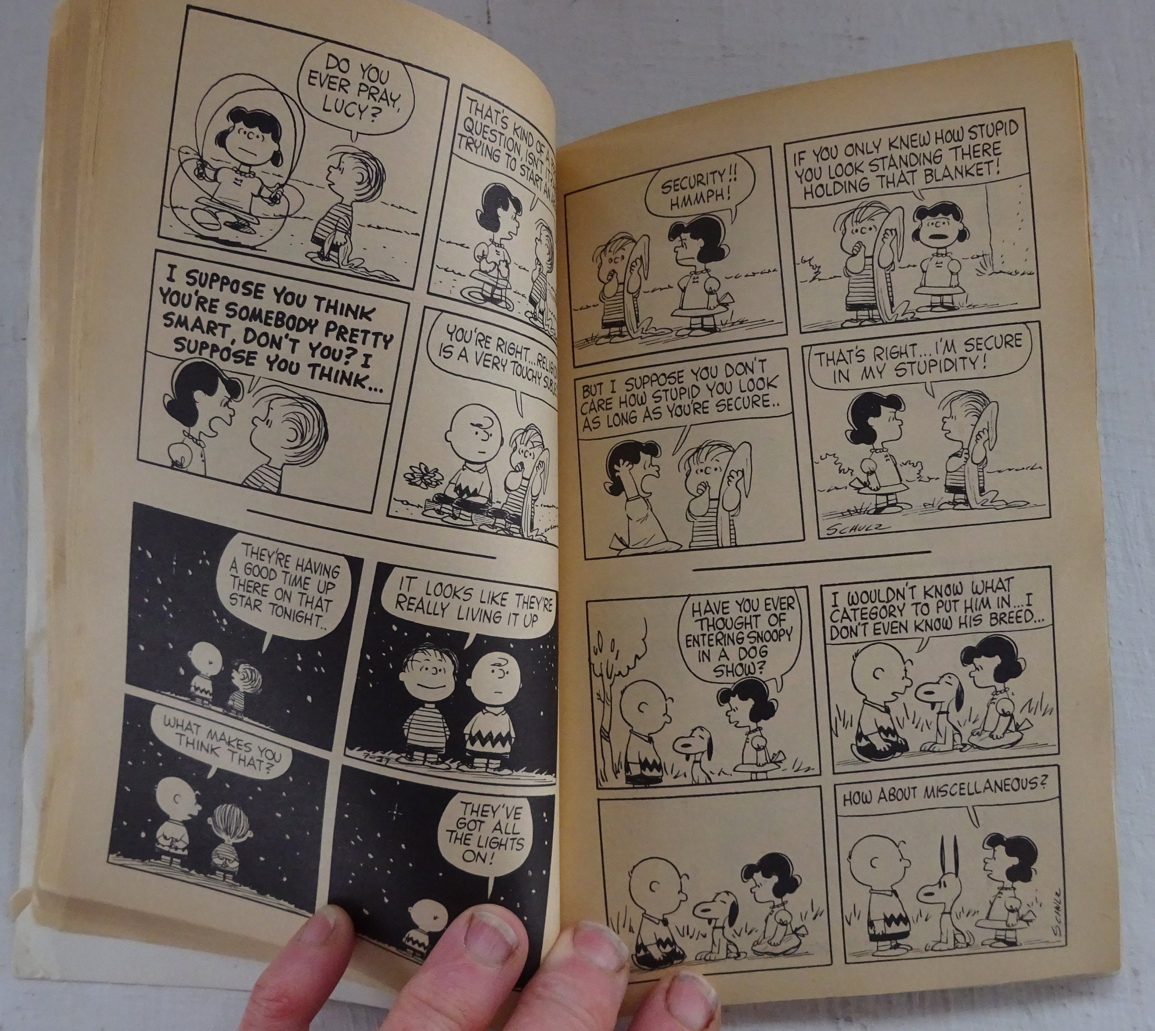 Vintage paperback books, Peanuts, Charles Schulz, 2 volumes