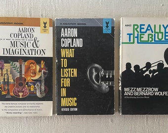 vintage paperbacks, 3 volumes, Aaron Copland, Really The Blues, Mentor Books, 1960's - 1970's, free shipping, from Diz Has Neat Stuff