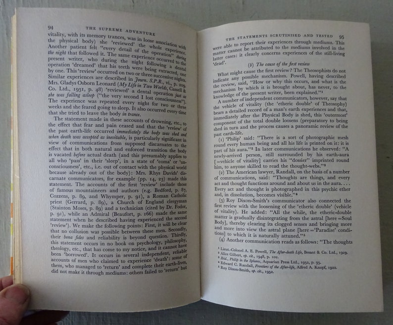 vintage book, The Supreme Adventure, Robert Crookall, 1961, Psychic Communications, dust jacket, free shipping, from Diz Has Neat Stuff image 9