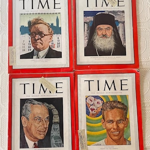 vintage magazines, Time, The Weekly Magazine, 1945 - 1947, 4 issues, from Diz Has Neat Stuff
