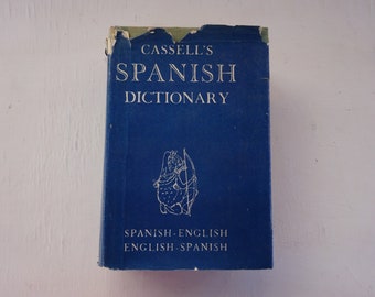 vintage Spanish Dictionary, Cassell's Spanish Dictionary, Edgar Peers, 1969, free shipping, from Dix Has Neat Stuff