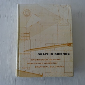 vintage textbook, Graphic Science, Descriptive Geometry, 1958, illustrated, free shipping, from Diz Has Neat Stuff