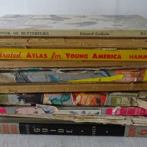 vintage stack of children&#39;s books, 10 books, library destash, 1950&#39;s cutters/breakers, school books, free shipping,from Diz Has Neat Stuff