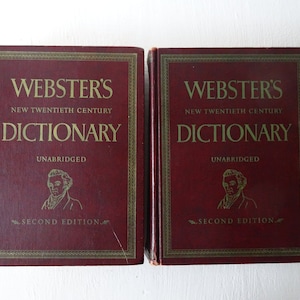 Vintage Webster&#39;s Dictionary: 1963 Two-Volume Set, Color Plates