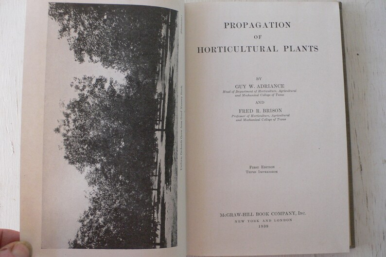 Vintage Textbook Propagation of Horticultural Plants 1939 Etsy