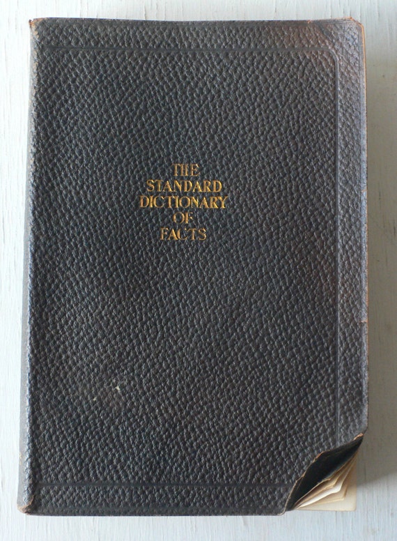 Vintage Book Standard Dictionary of Facts 1922 Leather 