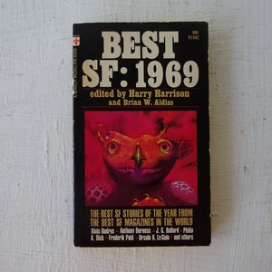 vintage paperback book, Best SF: 1969, Harry Harrison, Berkley medallion, science fiction collection, free shipping, from Diz Has Neat Stuff