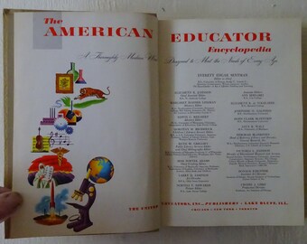Vintage Book Stack, American Educator Encyclopedia, 12