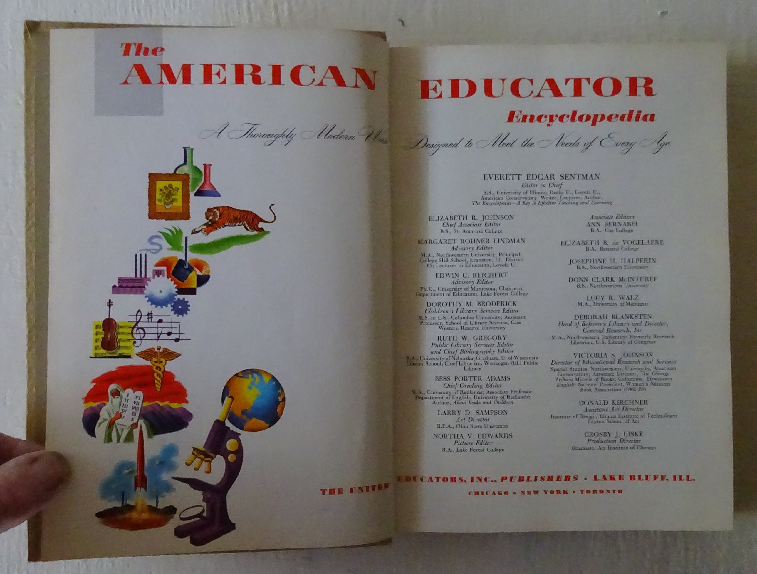Vintage Book Stack, American Educator Encyclopedia, 12