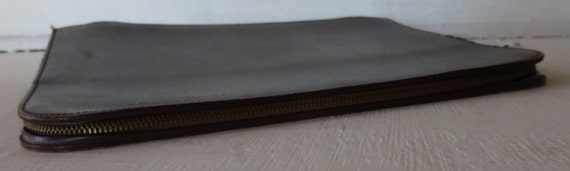 Vintage Leather Zip Envelope: Government Issue Attache Case View 3