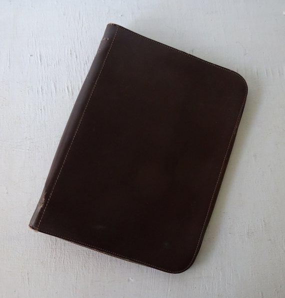 Vintage Leather Zip Envelope: Government Issue Attache Case