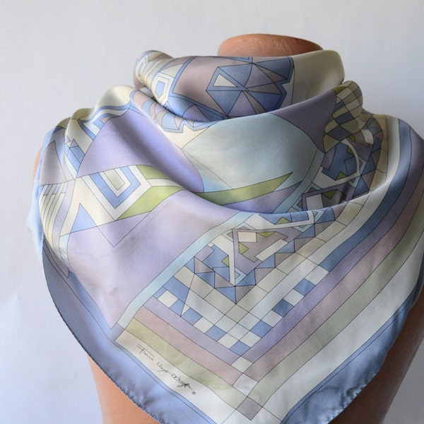 Vintage Silk Scarf, Frank Lloyd Wright, pastel colors, MOMA from Diz Has Neat Stuff