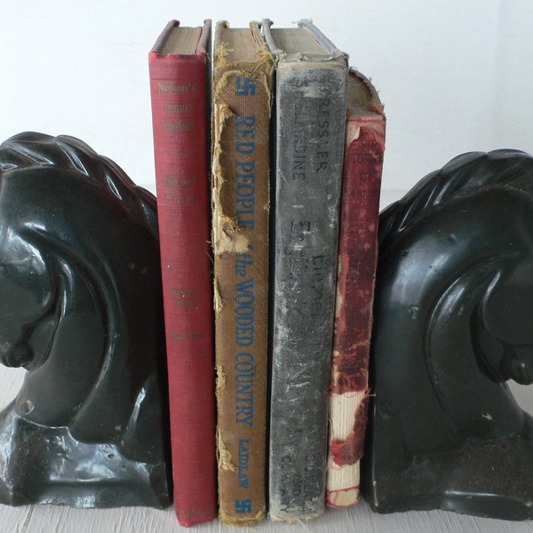 vintage textbook stack, 1930's schoolbooks, breakers, 4 old books, free shipping, from Diz Has Neat Stuff