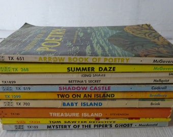 vintage Scholastic Book Stack, 1960's and 1970's, 10 soft covers, collectible, free shipping, from Diz Has Neat Stuff