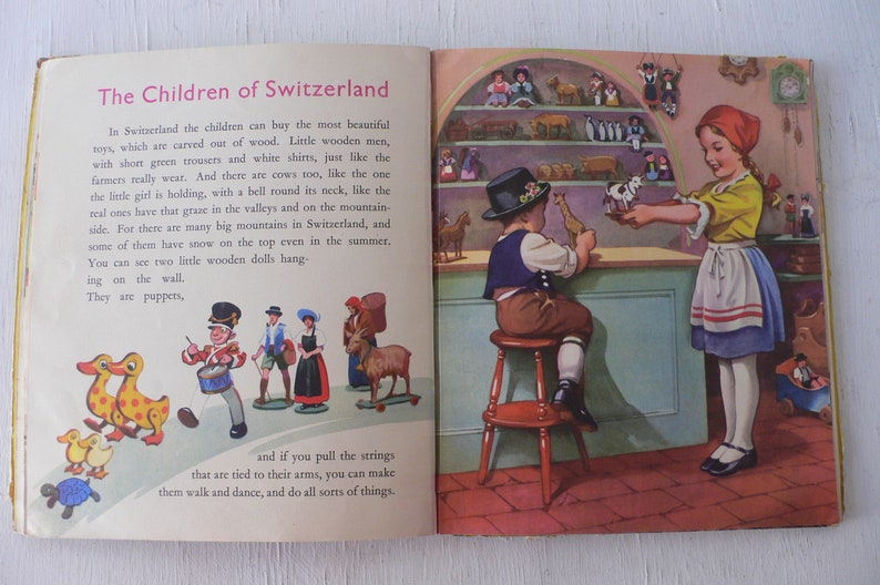 vintage children's book, Let's Go Shopping, 1940, Picture Book, London, free shipping, from Diz Has Neat Stuff image 7