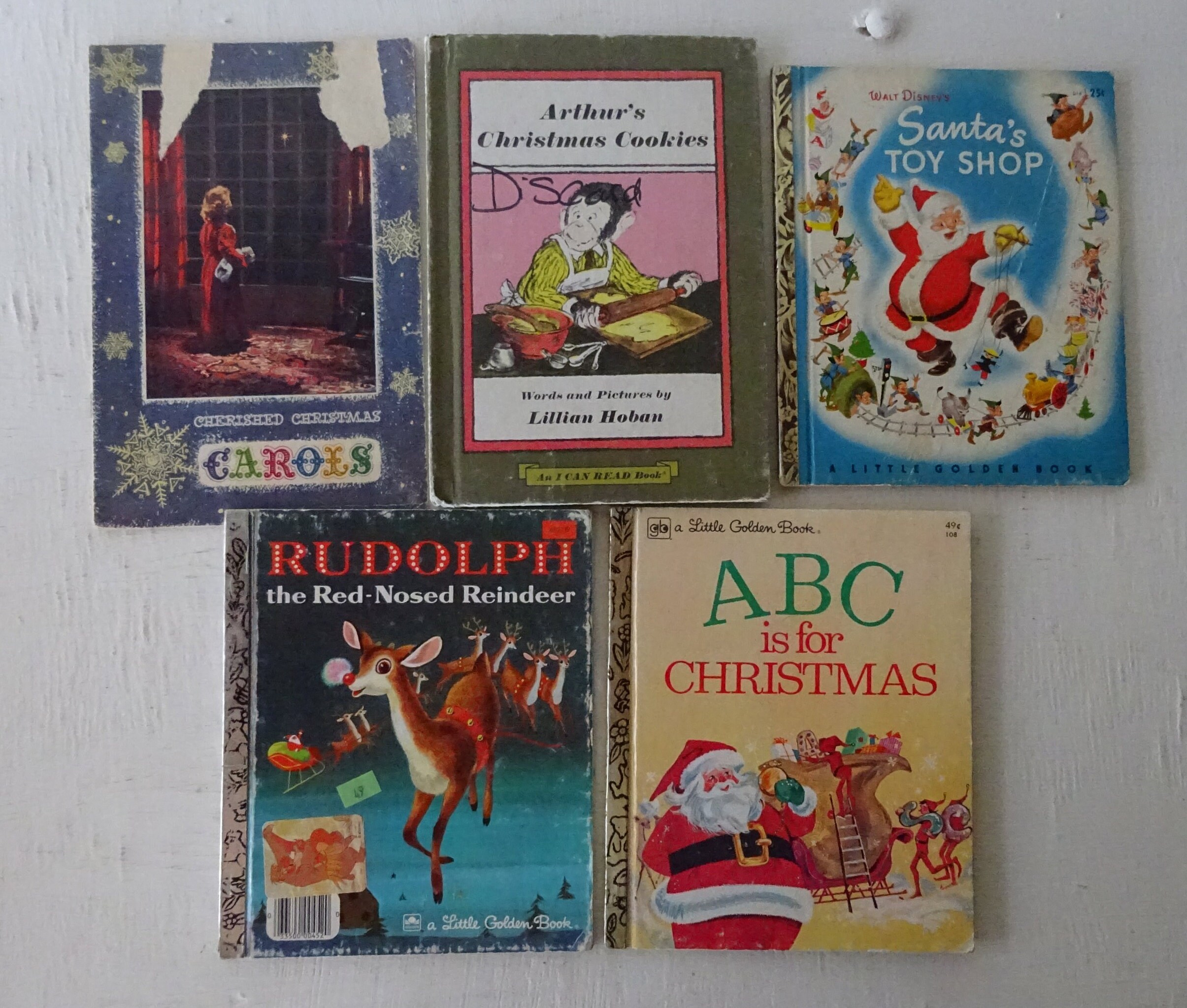 vintage children's book stack, Christmas, breakers, cutters, collage supply, carols, Xmas Music, 10, free shipping, from Diz Has Neat Stuff