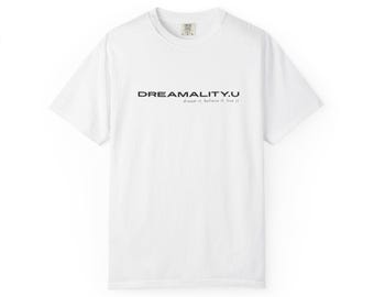 Dreamality.U logo T-shirt | minimalist text front and back