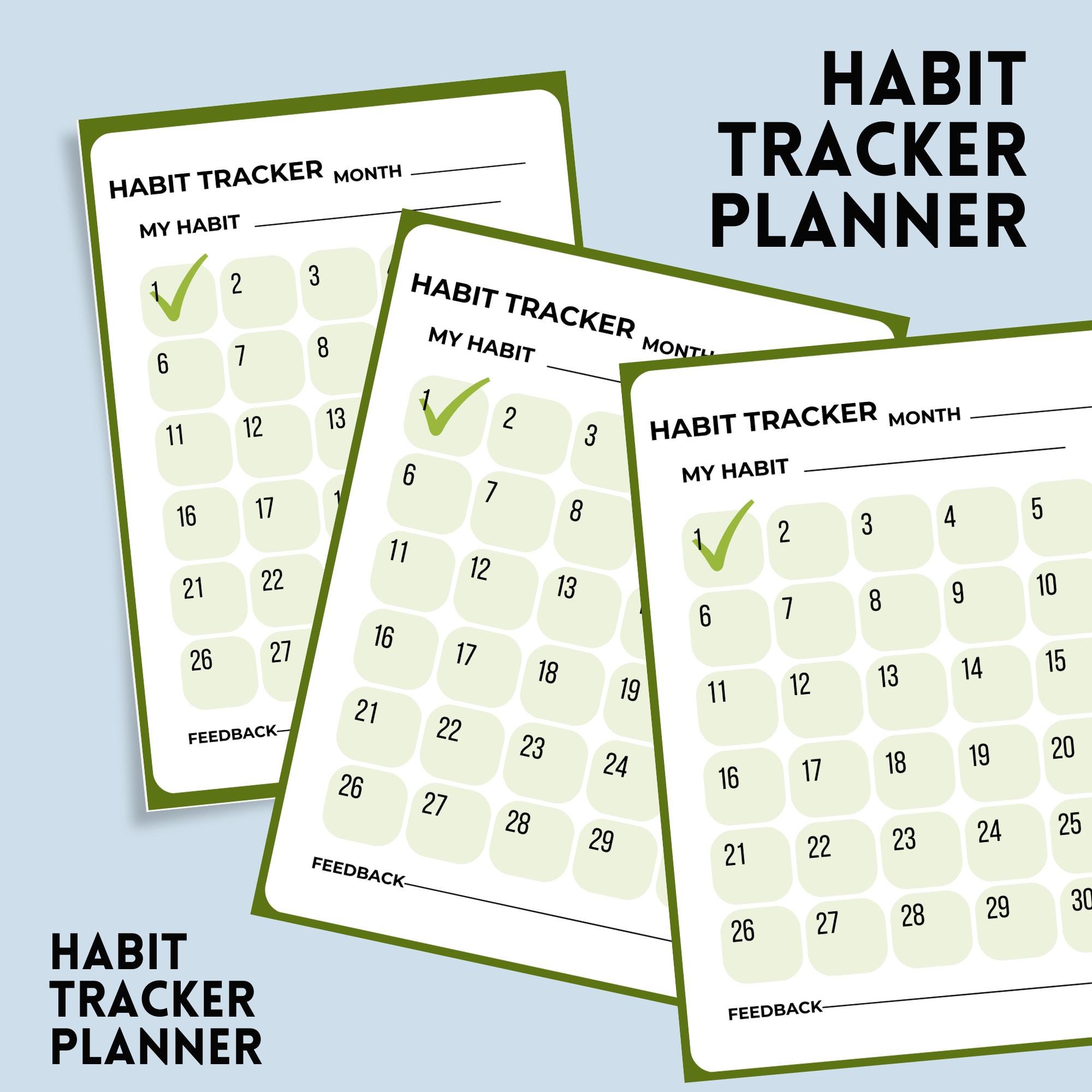 Printable Habit Tracker Planner, Goal Achievement (instant Download) - Etsy