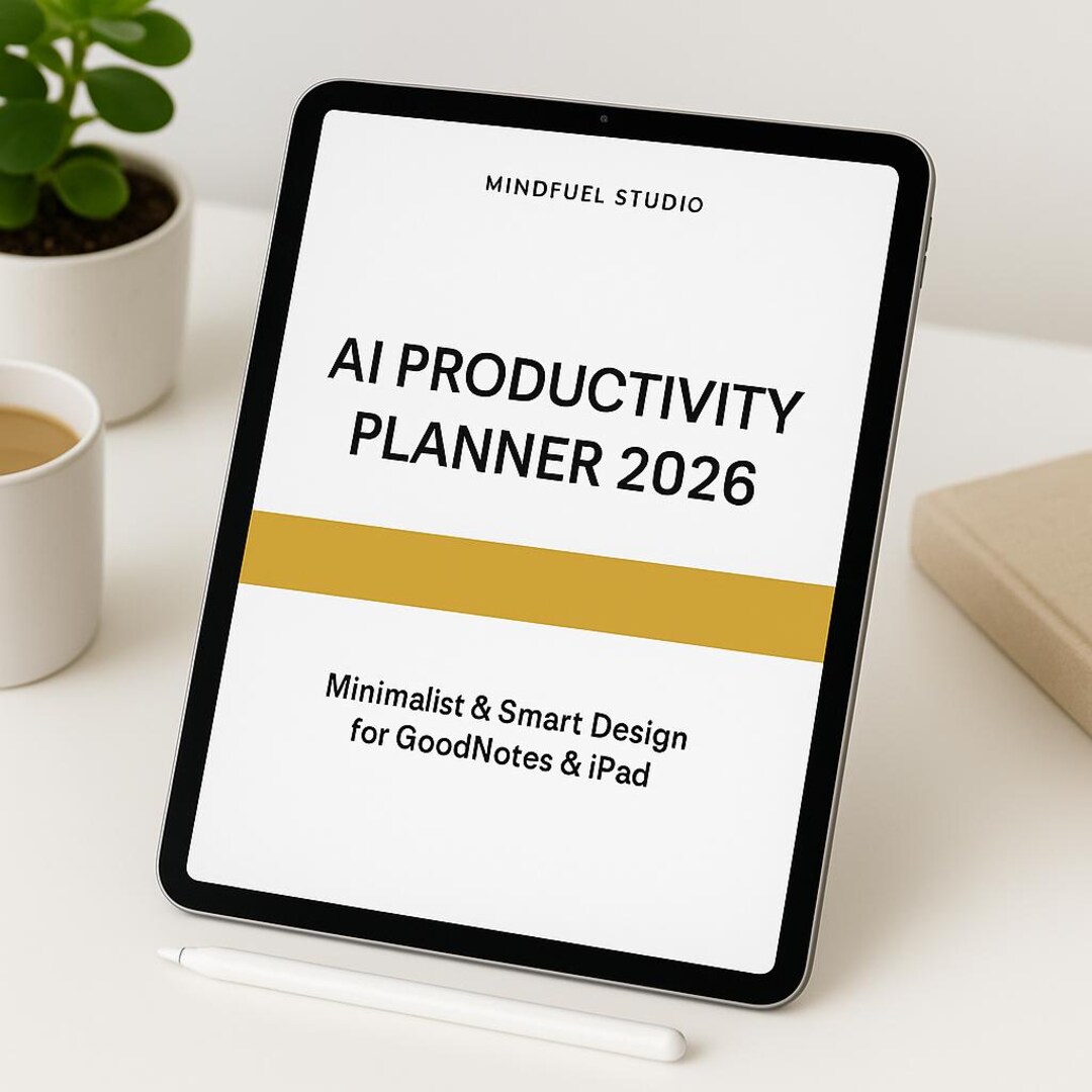AI Productivity Planner 2026 | Minimalist Digital Ipad, Goodnotes ...