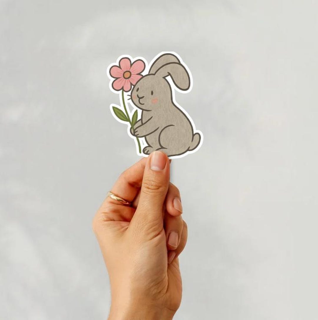 Bunny Sticker Pack • Color Variety Rabbits Waterproof Vinyl Decals for ...