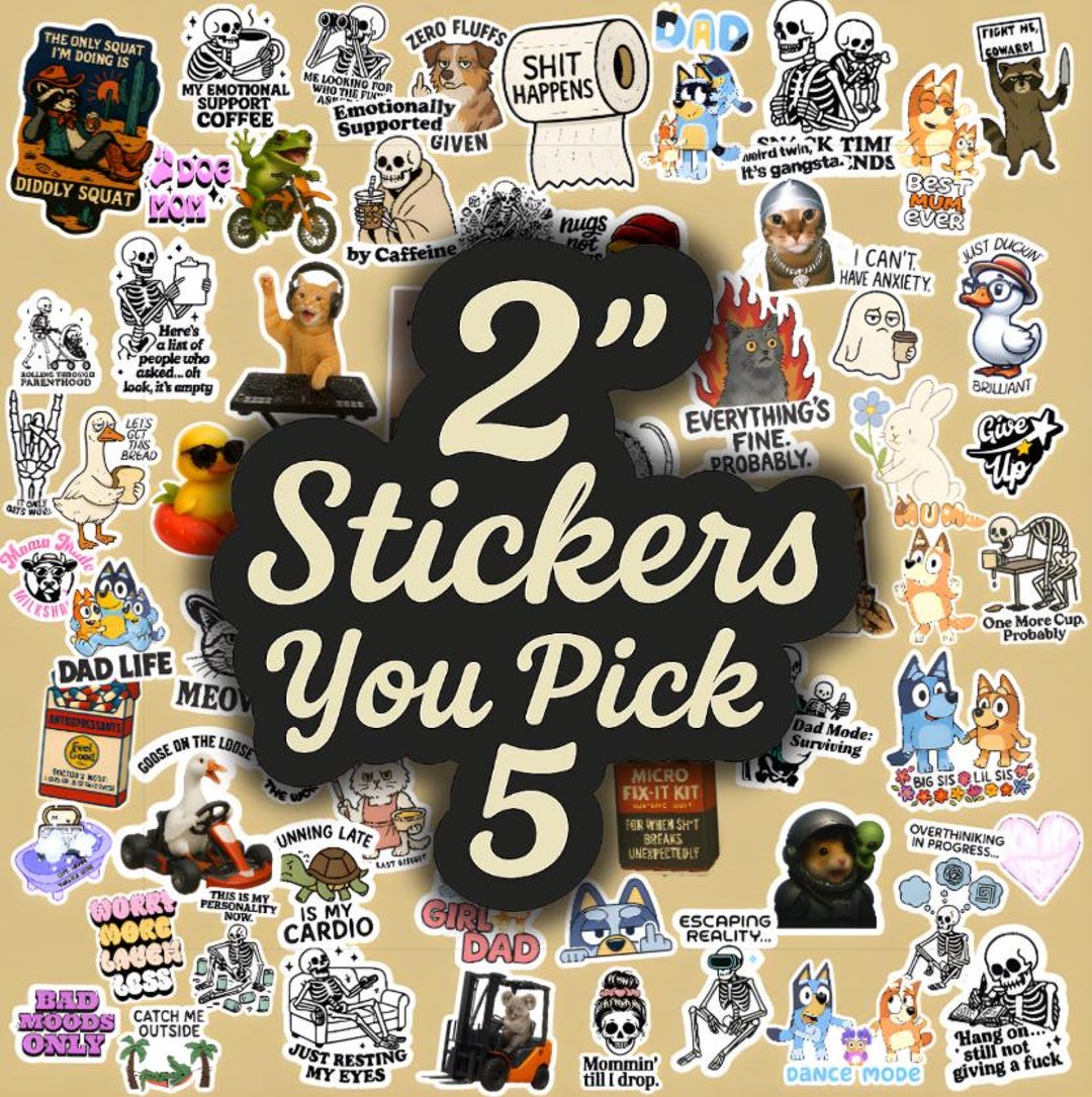 2 Inch Sticker Bundle, You Pick 5-20, Waterproof Vinyl Decals - Etsy