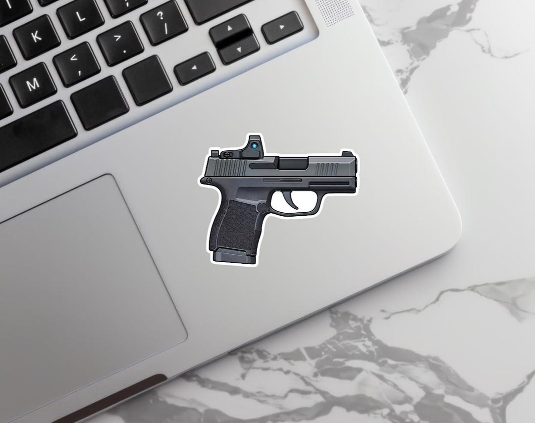Compact Pistol Sticker, Tactical Handgun Decal, 2A Gun Vinyl Sticker ...
