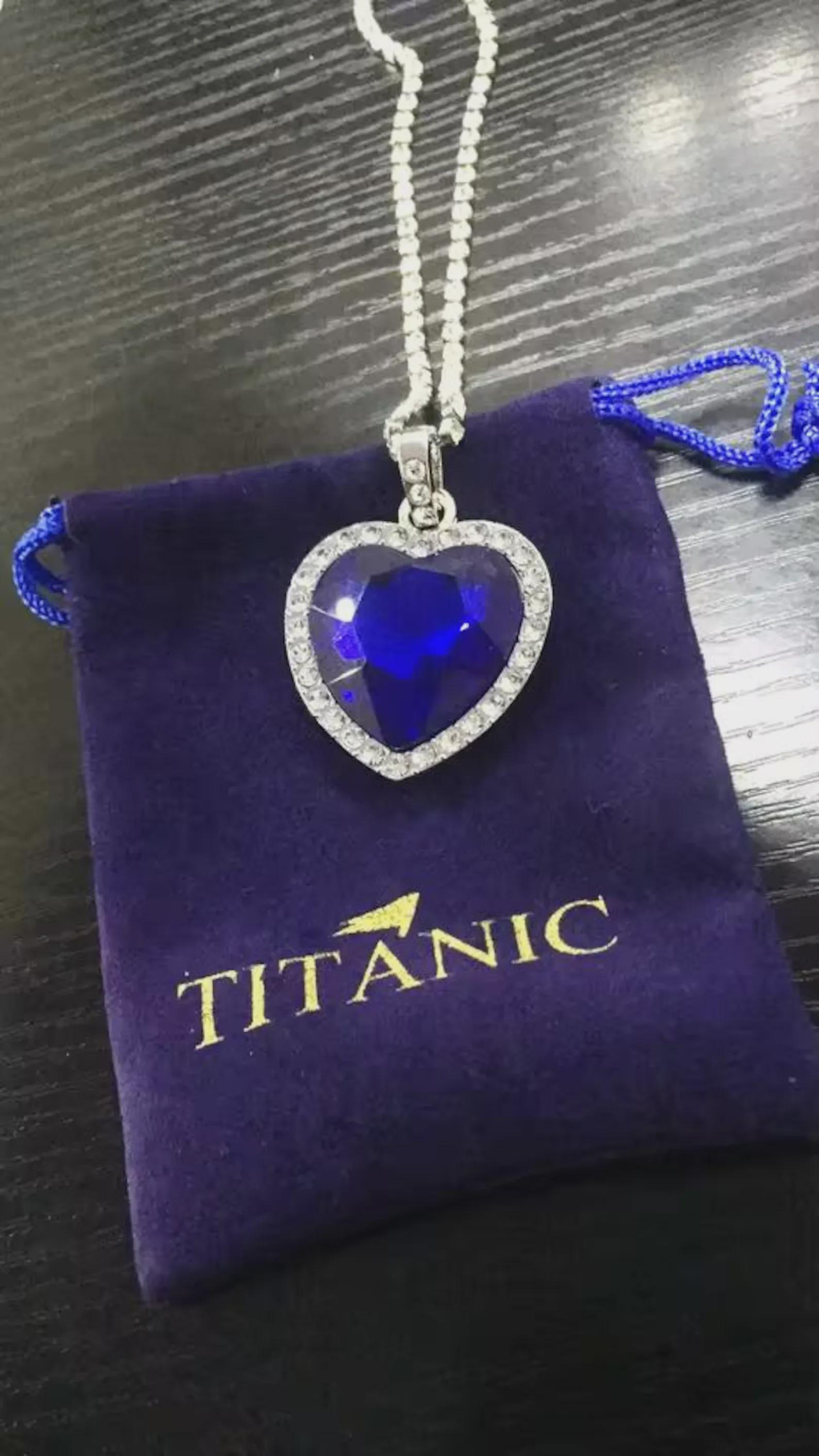 Movie TITANIC Heart Of The Ocean Necklace Love Forever Blue Red Crystal Pendants Necklace Women Wedding